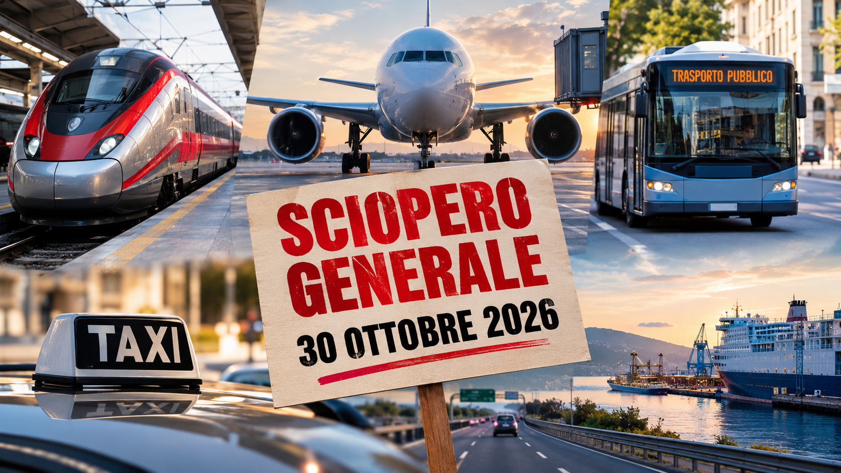 Immagine Sciopero generale 30 ottobre 2026: treni, aerei e trasporti