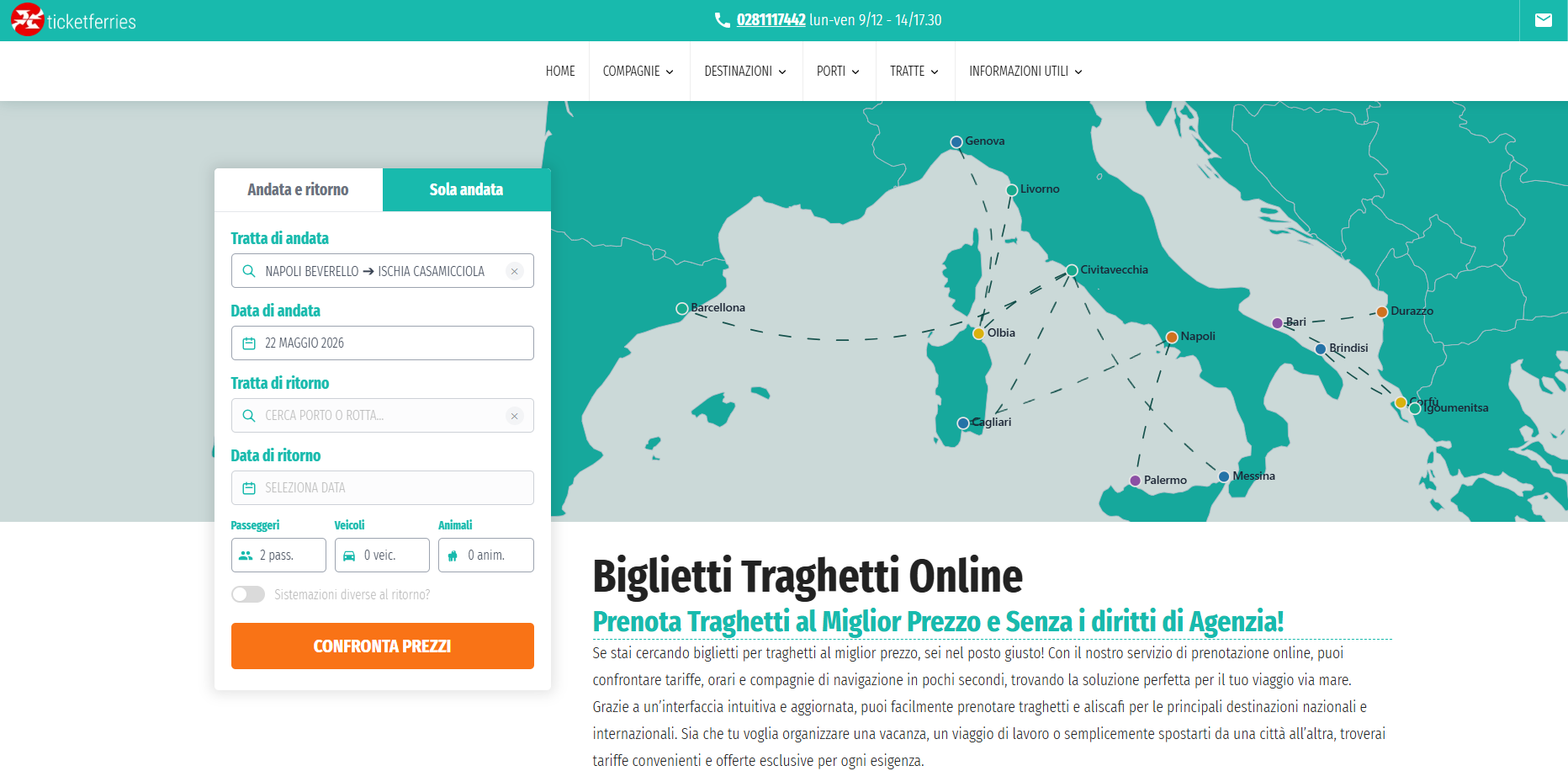 Immagine di sfondo della pagina Il Gruppo Ticketcrociere si espande: nasce Ticketferries.com, il nuovo portale per il booking traghetti nel Mediterraneo