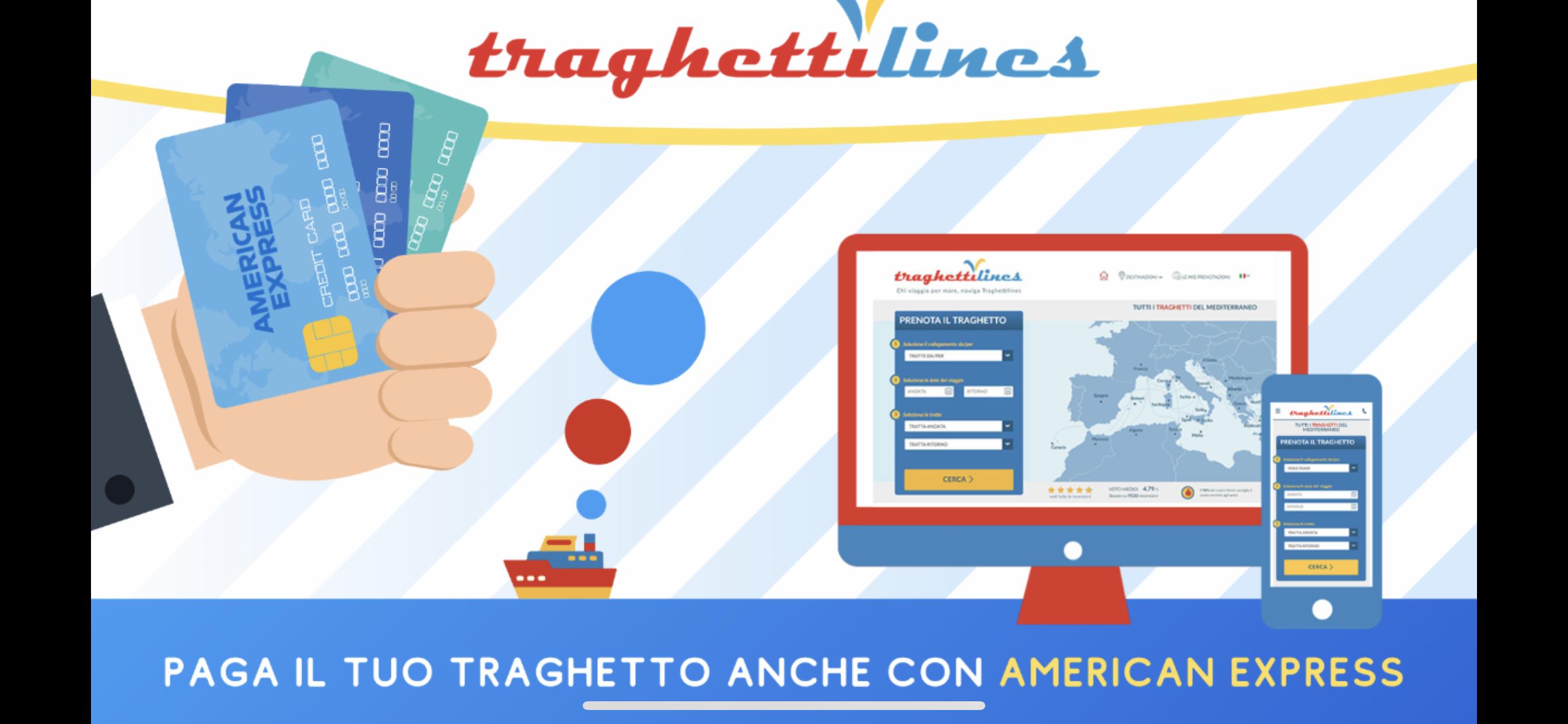 Immagine di sfondo della pagina Traghettilines, attivo circuito American Express