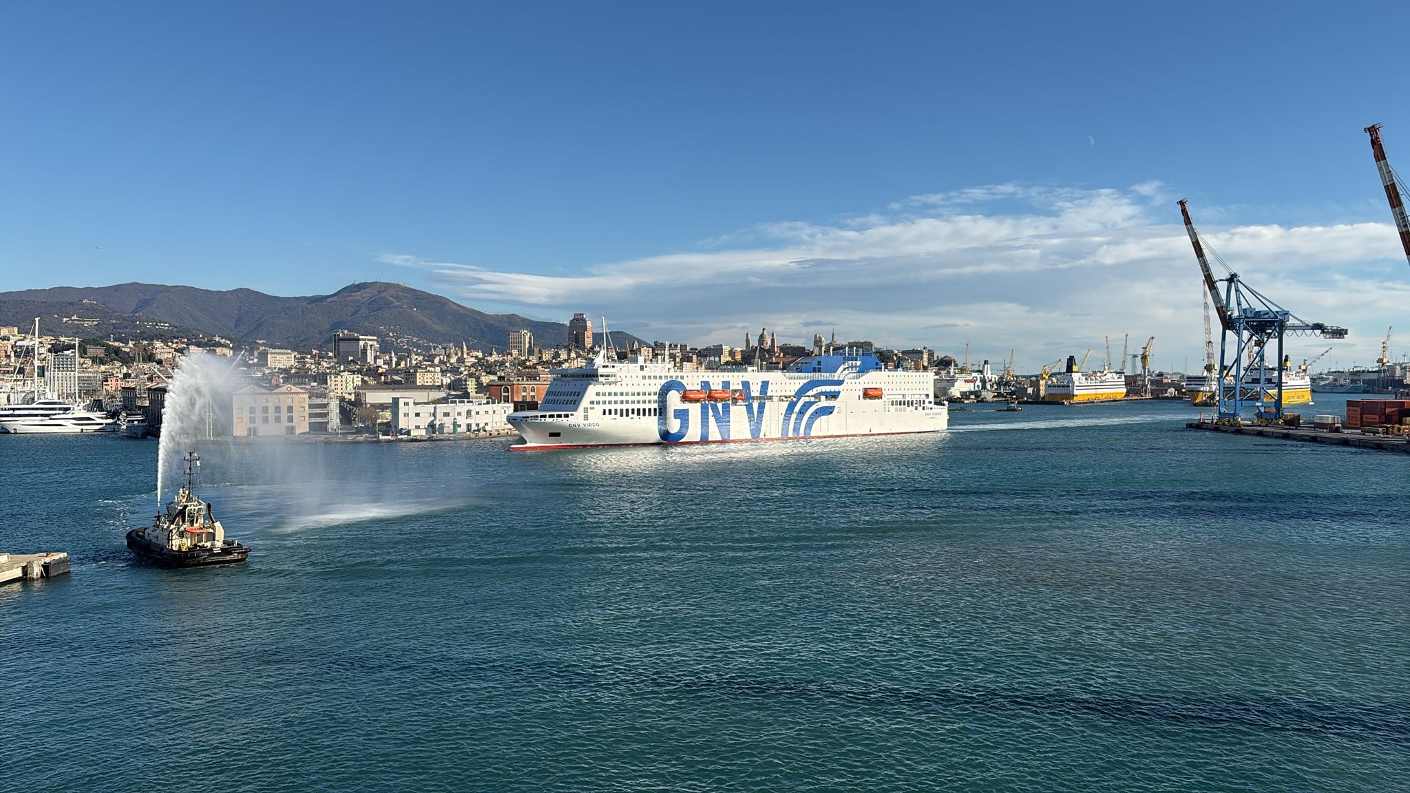 Immagine GNV Virgo arriva a Genova: il primo traghetto a GNL della compagnia entra in flotta