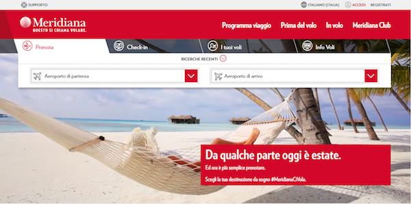 Immagine di sfondo della pagina E' on line il nuovo sito meridiana.com
