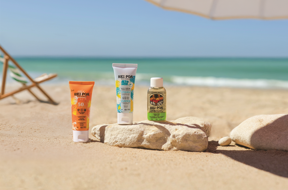 Immagine di sfondo della pagina Skincare solare in hotel: Groupe GM lancia con Hei Poa una linea sostenibile e sensoriale