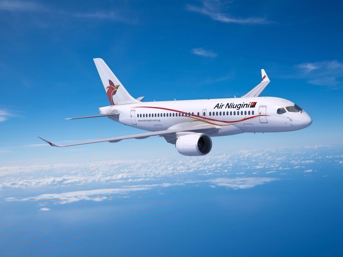 Immagine di sfondo della pagina Air Niugini amplia la flotta: nuovo ordine per due Airbus A220-100