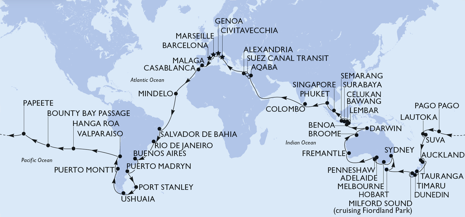 Immagine MSC World Cruise 2029: aperte le prenotazioni per il giro del mondo di 119 notti
