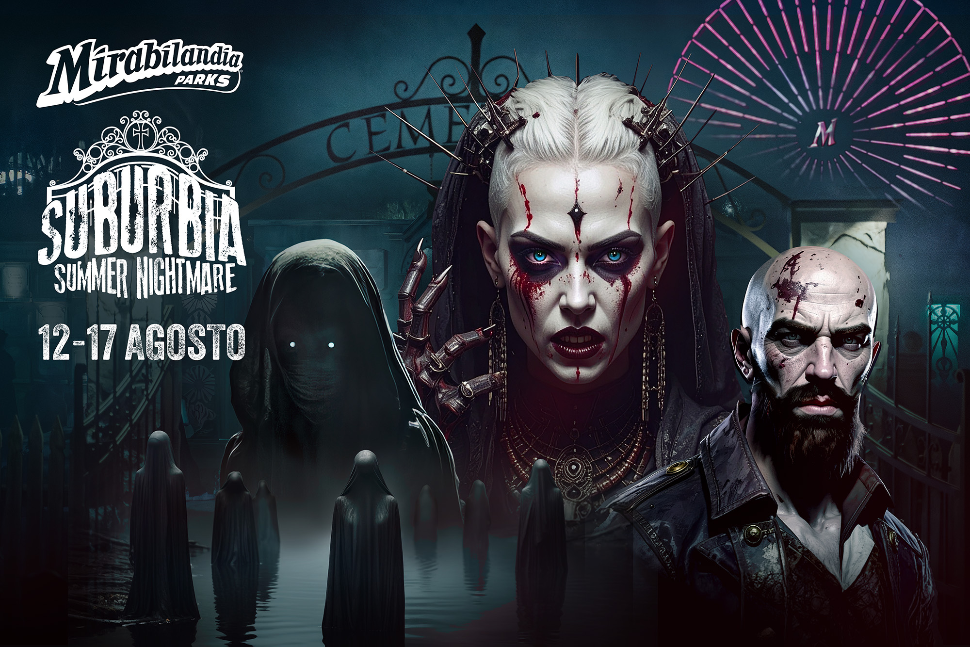 Immagine di sfondo della pagina Mirabilandia anticipa Halloween con Suburbia: sei notti da brivido per un Ferragosto da paura