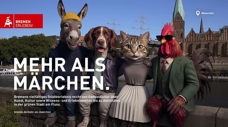 Immagine di sfondo della pagina Brema lancia “Mehr als Märchen”: campagna internazionale per posizionarsi come destinazione cosmopolita