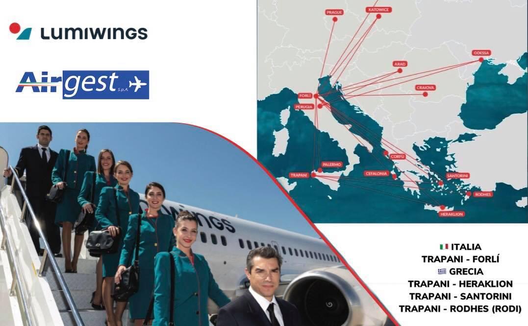 Immagine di sfondo della pagina Lumiwings, nuovi voli da Trapani Birgi