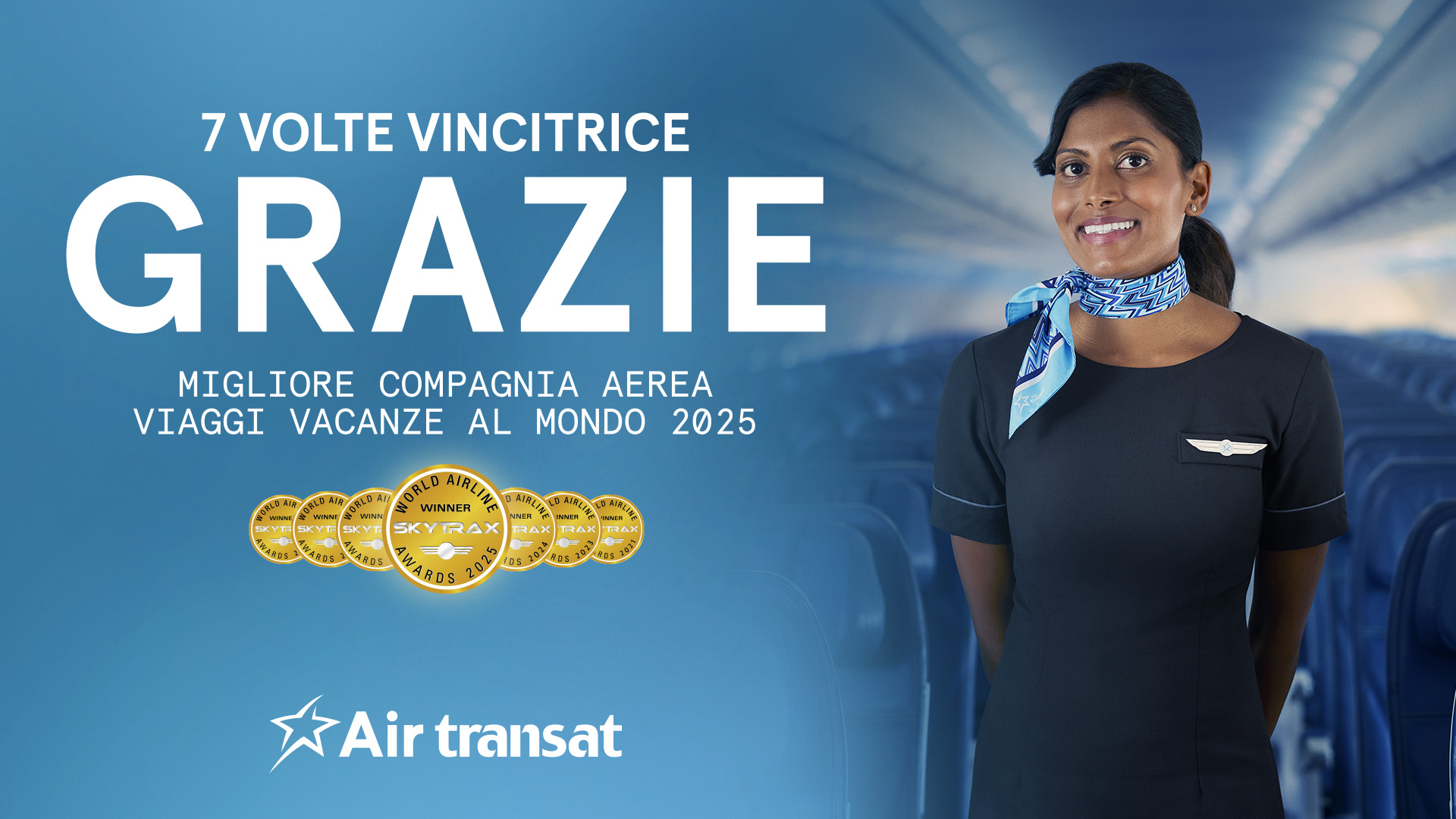 Immagine di sfondo della pagina Air Transat premiata per la settima volta ai World Airline Awards