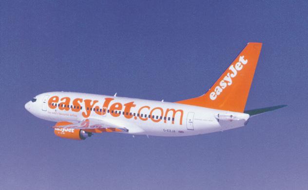 Immagine di sfondo della pagina easyJet, un sito per il mercato Usa