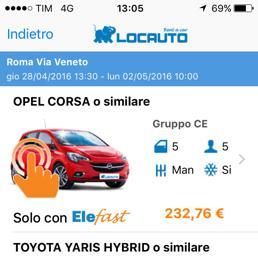 Immagine di sfondo della pagina Locauto Rent: Car rental self service con Elefast