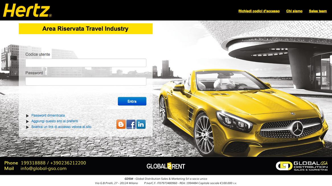 Immagine di sfondo della pagina E' online la nuova piattaforma di Hertz GSA dedicata agli agenti di viaggio