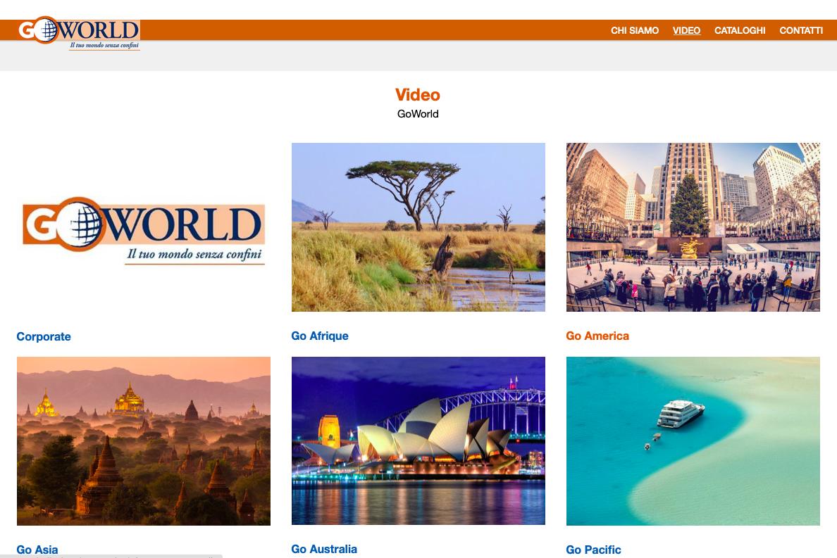 Immagine di sfondo della pagina Go World Channel, un nuovo canale per le adv