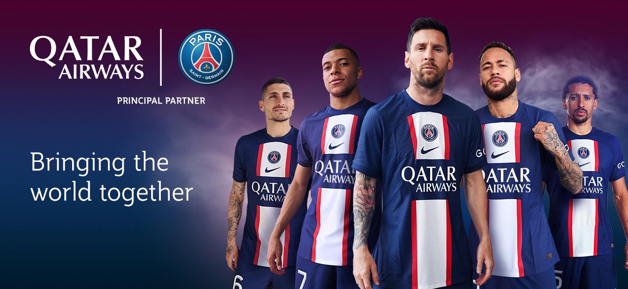 Immagine di sfondo della pagina Qatar Airways sponsor del PSG