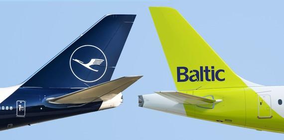 Immagine di sfondo della pagina Lufthansa, codeshare con airBaltic