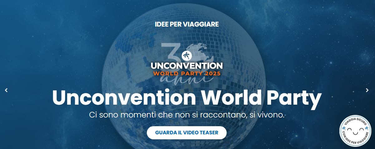 Immagine di sfondo della pagina Idee per Viaggiare celebra 30 anni con un world party itinerante: al via Unconvention 2025