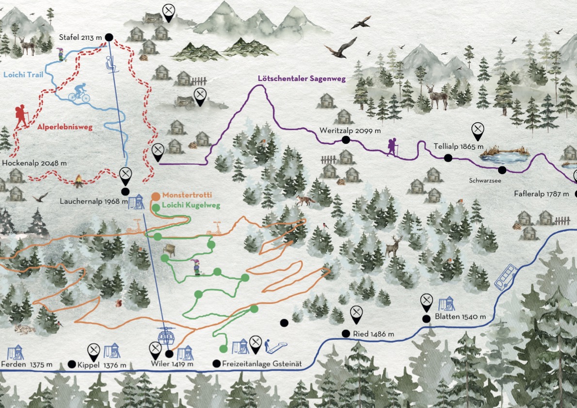 Immagine di sfondo della pagina Lauchernalp: la montagna d’estate si raggiunge in treno con il panoramico Trenino Verde delle Alpi