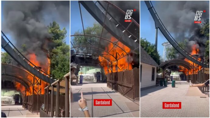 Immagine Incendio a Gardaland: fiamme nell’area Far West, chiusa precauzionalmente la giostra Raptor