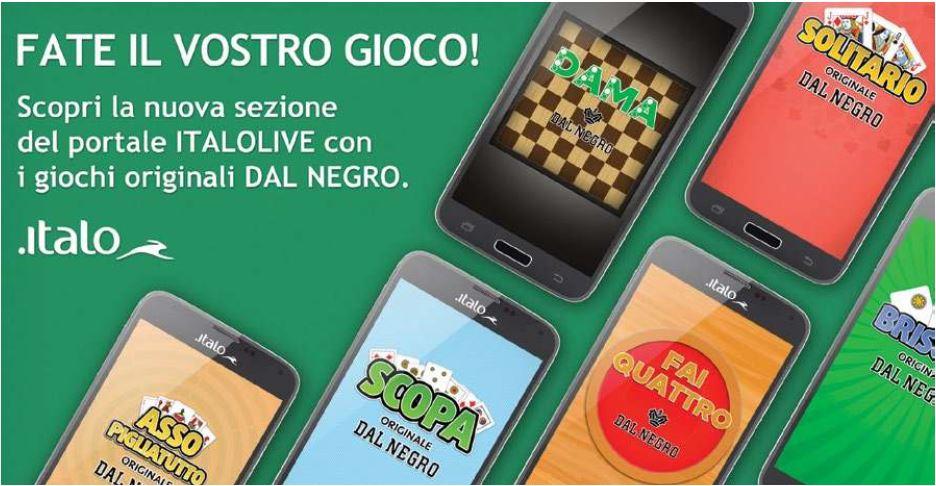 Immagine di sfondo della pagina Italo, nuova sezione Giochi