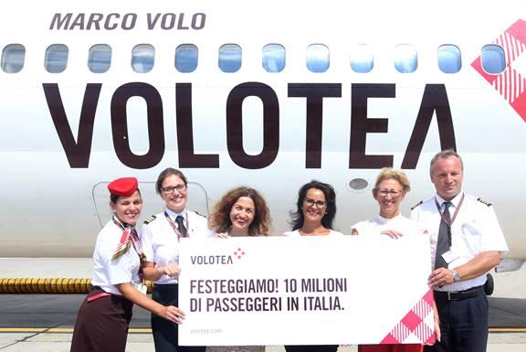 Immagine di sfondo della pagina Volotea festeggia 10 milioni di passeggeri