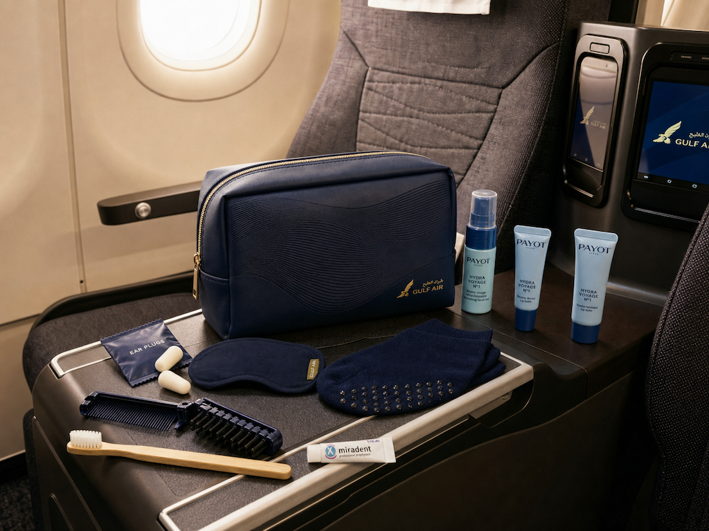 Immagine Gulf Air presenta il nuovo amenity kit Falcon Gold in collaborazione con Payot