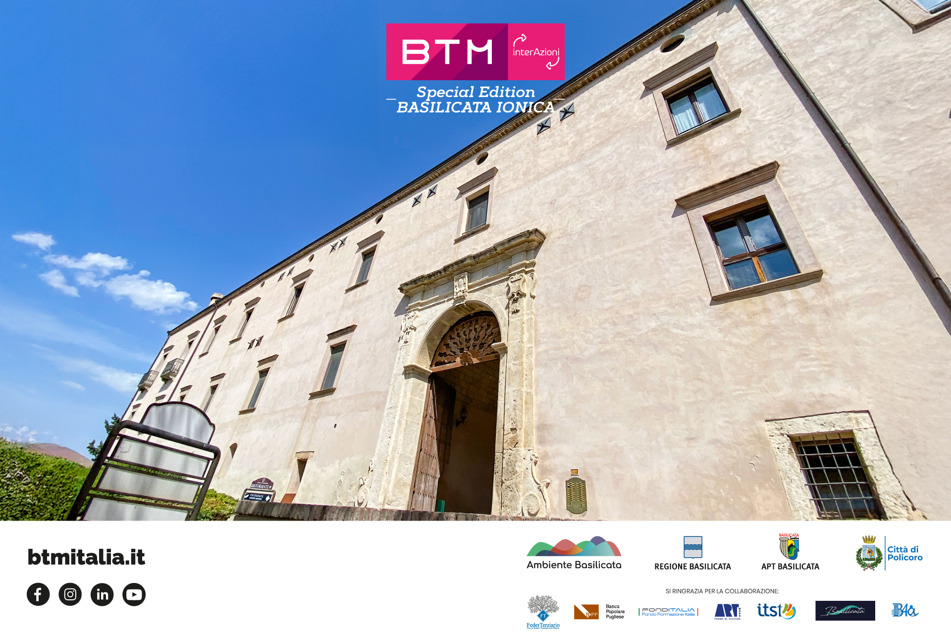 Immagine di sfondo della pagina Turismo e business in Basilicata: a settembre torna BTM InterAzioni