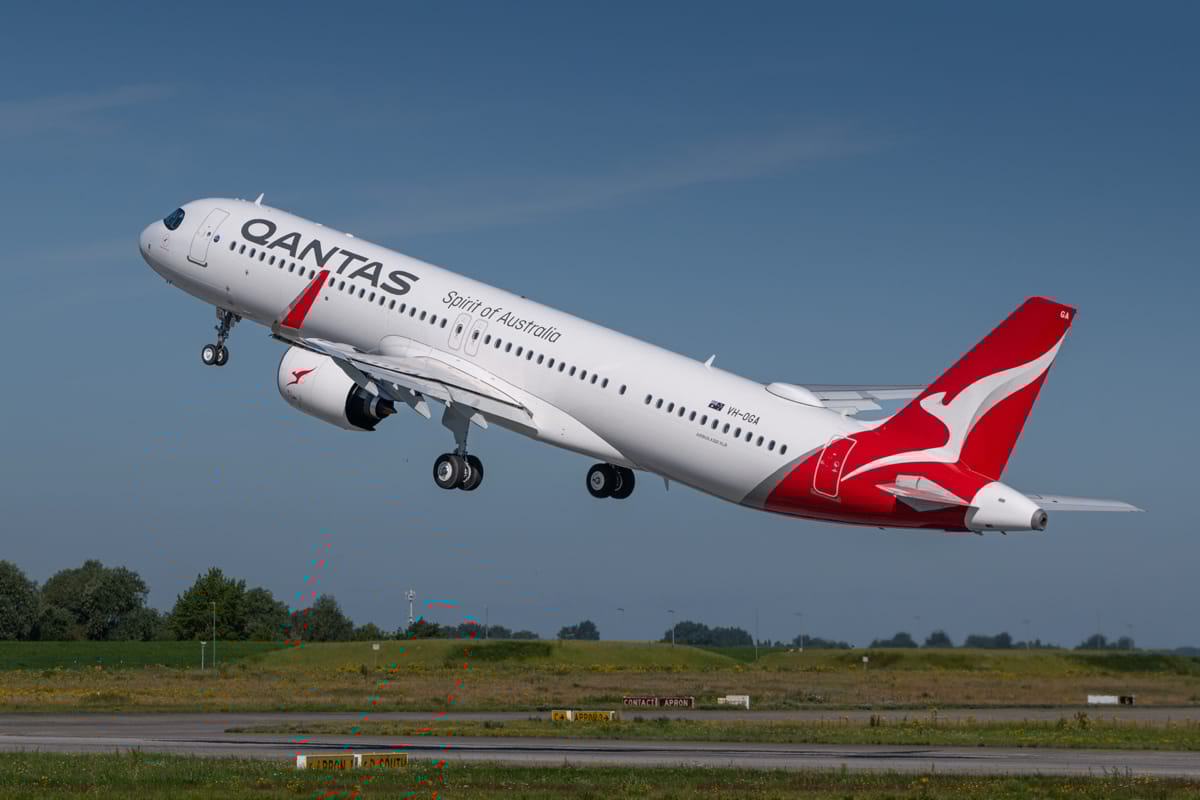 Immagine di sfondo della pagina Qantas riceve il suo primo Airbus A321XLR