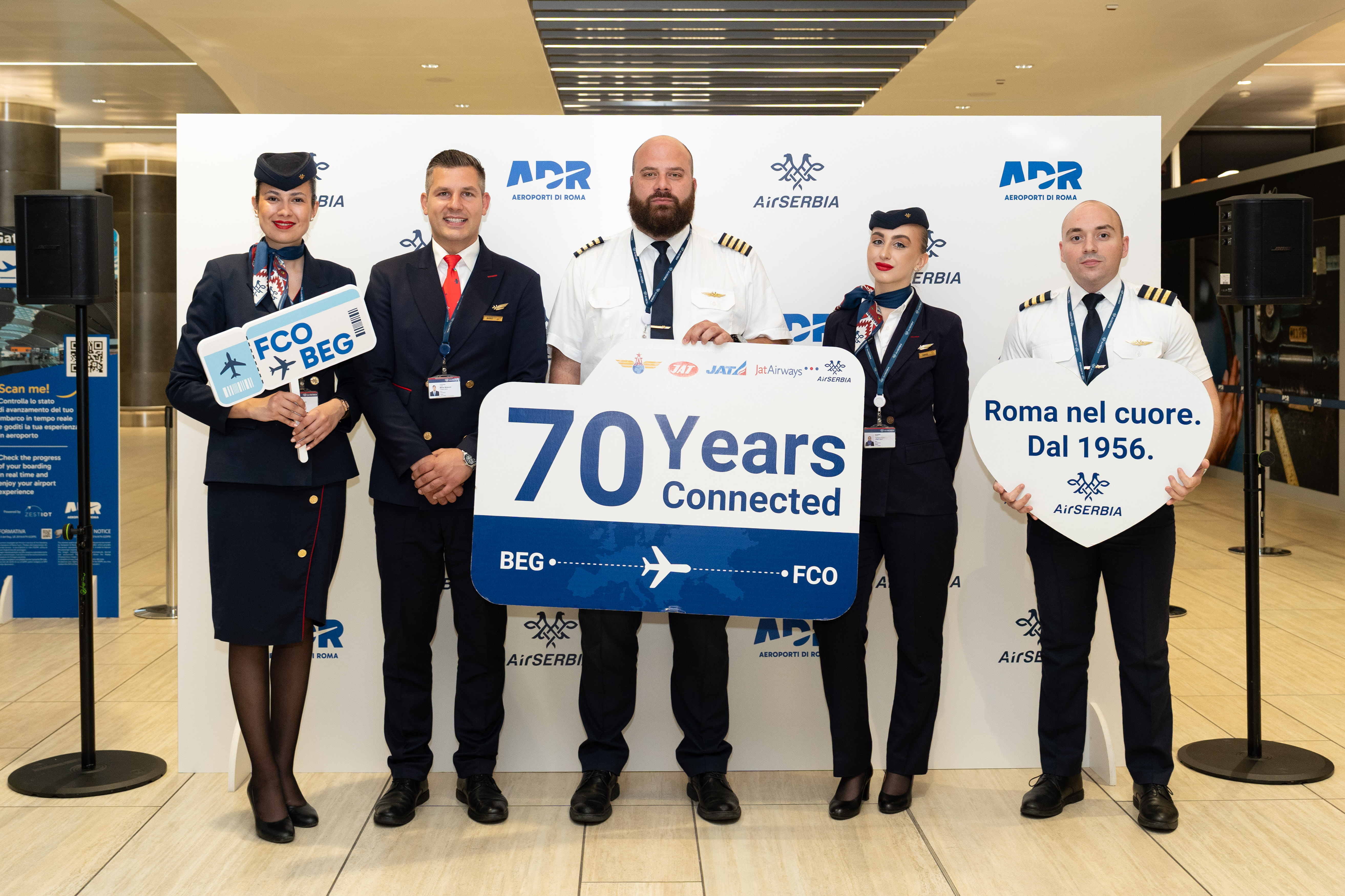 Immagine di sfondo della pagina Air Serbia celebra 70 anni dei voli tra Belgrado, Roma e Milano