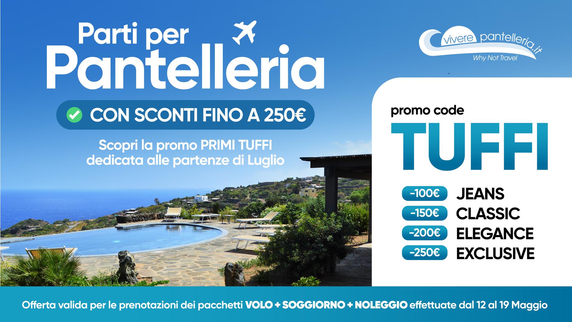 Immagine di sfondo della pagina Vivere Pantelleria rilancia la promo “Primi Tuffi” per le partenze di luglio