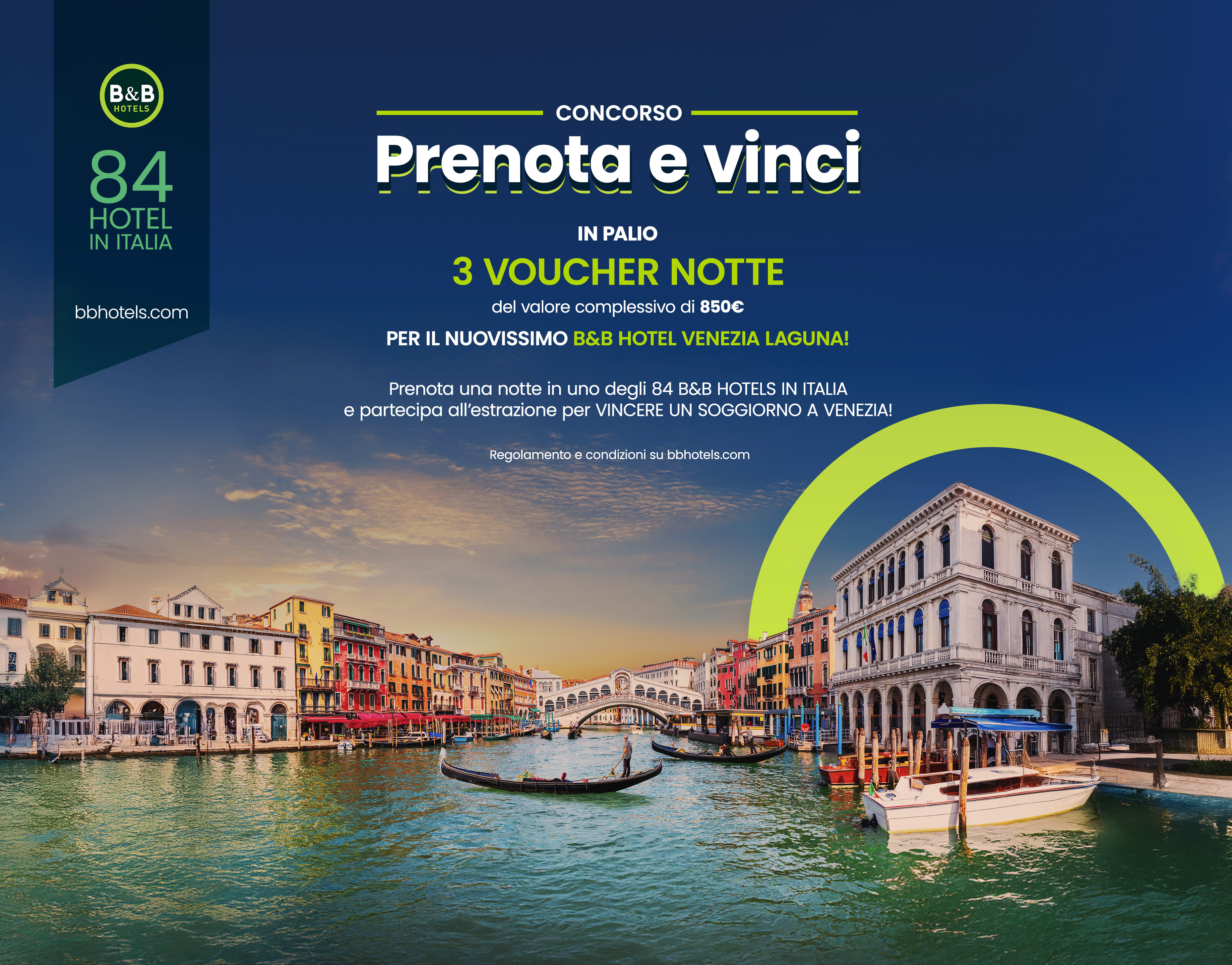 Immagine di sfondo della pagina B&B HOTELS lancia un nuovo concorso: in palio soggiorni esclusivi a Venezia