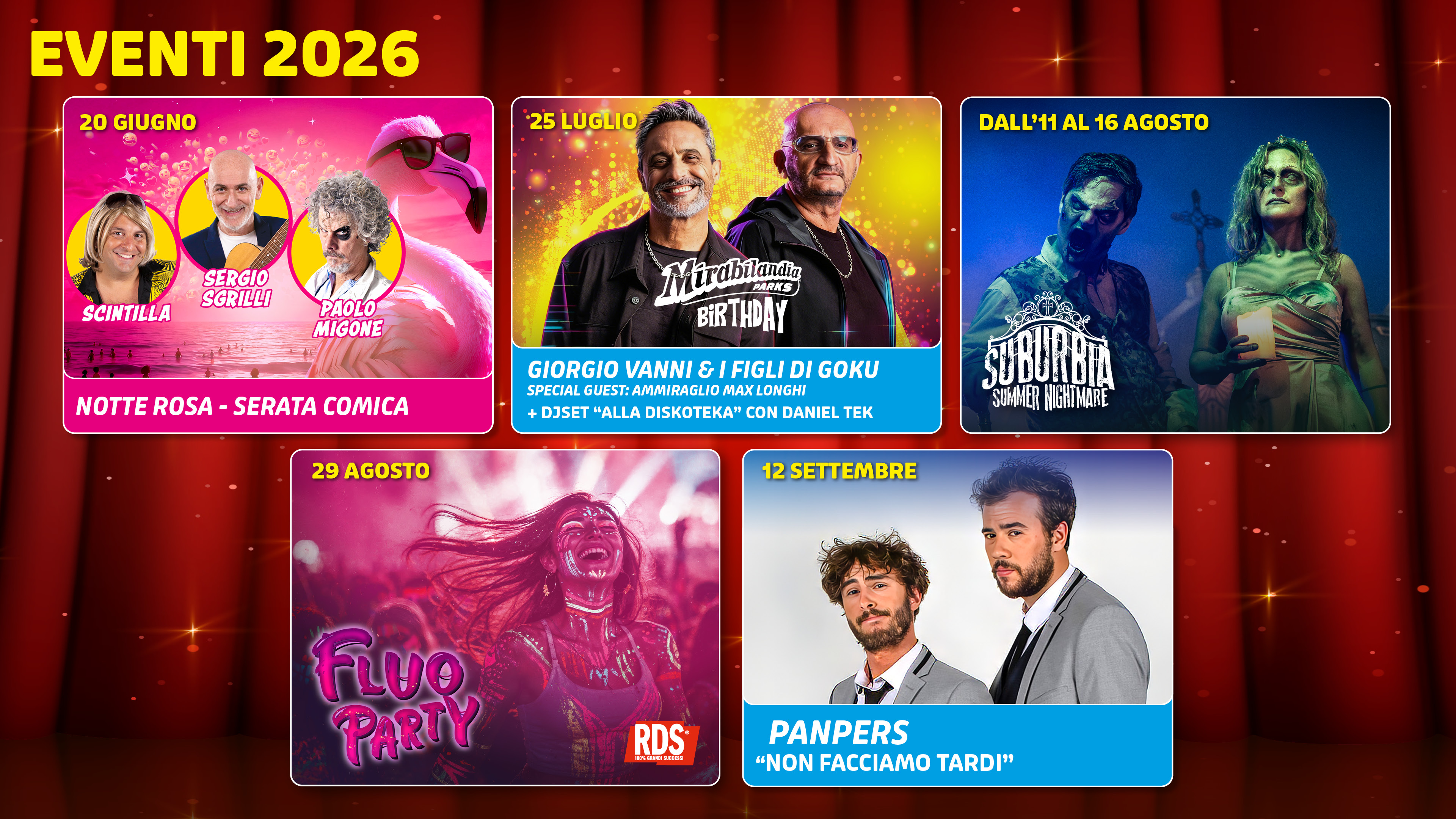 Immagine Mirabilandia estate 2026: concerti, horror e grandi eventi nel parco divertimenti più grande d’Italia