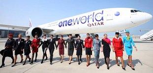 Immagine di sfondo della pagina Qatar Airways diventa membro di oneworld