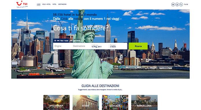 Immagine di sfondo della pagina TUI.IT, partecipa al webinar e  vinci una vacanza…