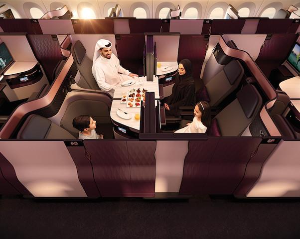 Immagine di sfondo della pagina Qatar Airways, Qsuite sui voli da e per Canberra