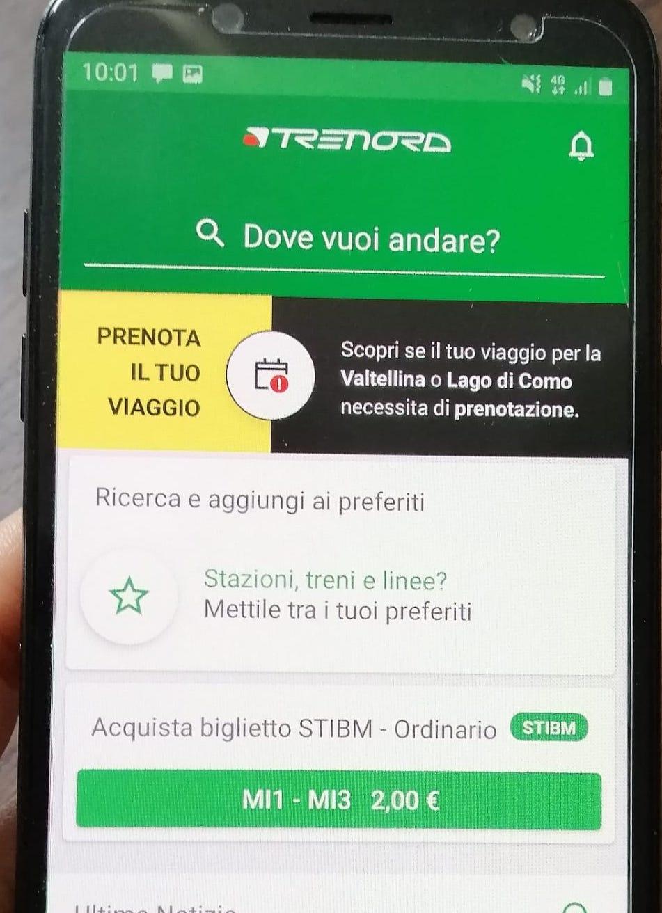 Immagine di sfondo della pagina Trenord, test per la prenotazione dei viaggi