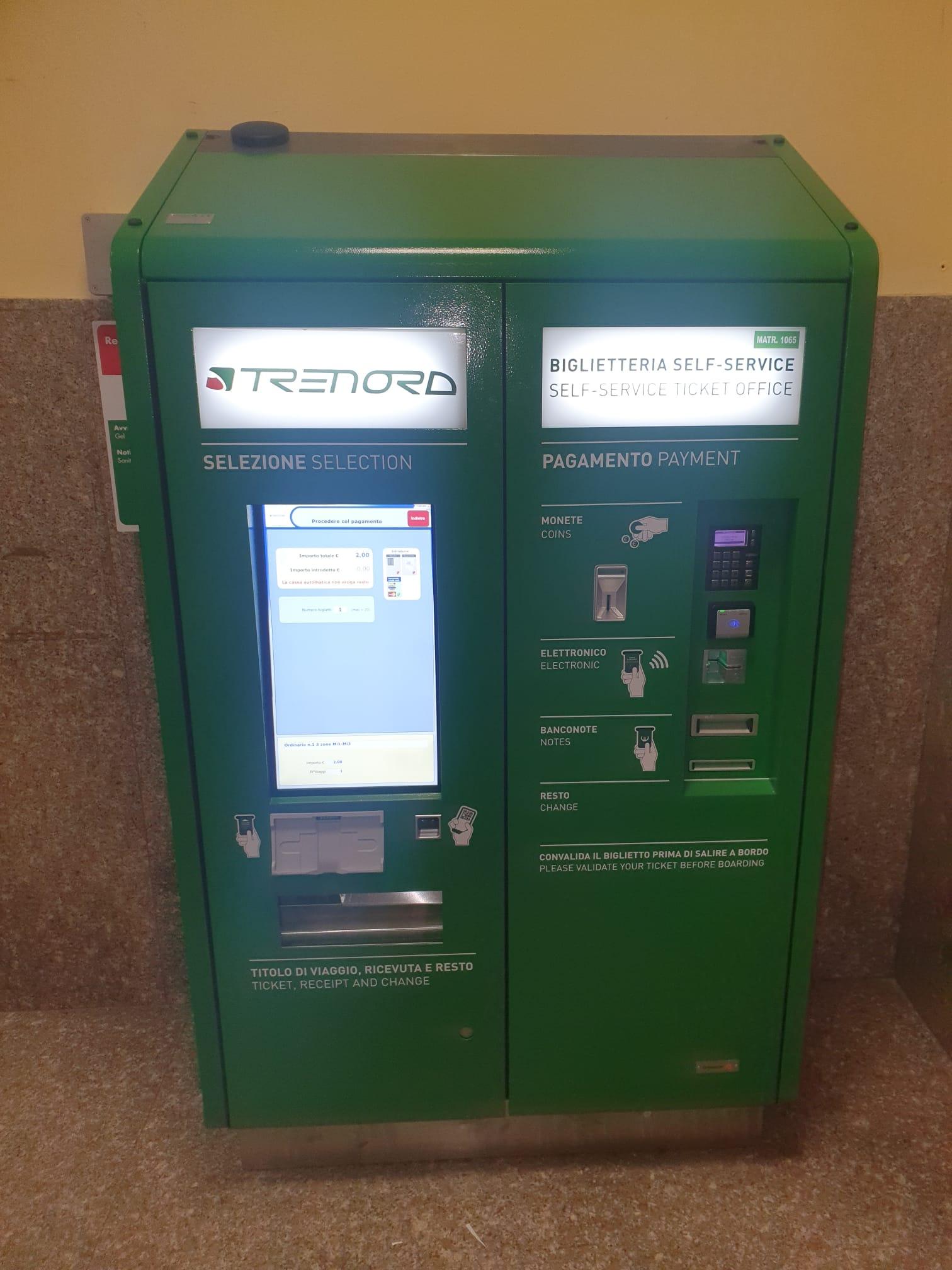 Immagine di sfondo della pagina Trenord: nuova emettitrice biglietti a Codogno