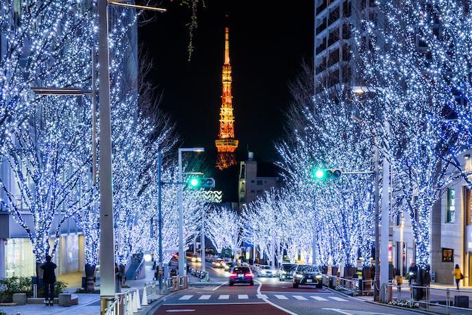 Immagine di sfondo della pagina Le luci di Natale di Tokyo