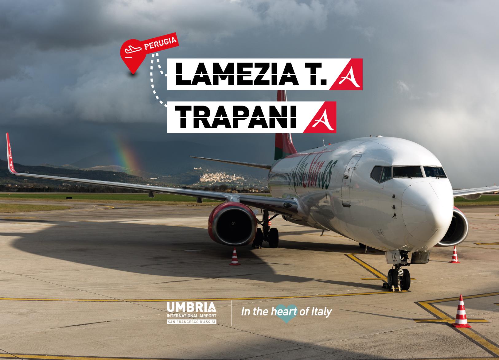 Immagine di sfondo della pagina Albastar, voli da Perugia per Lamezia e Trapani 